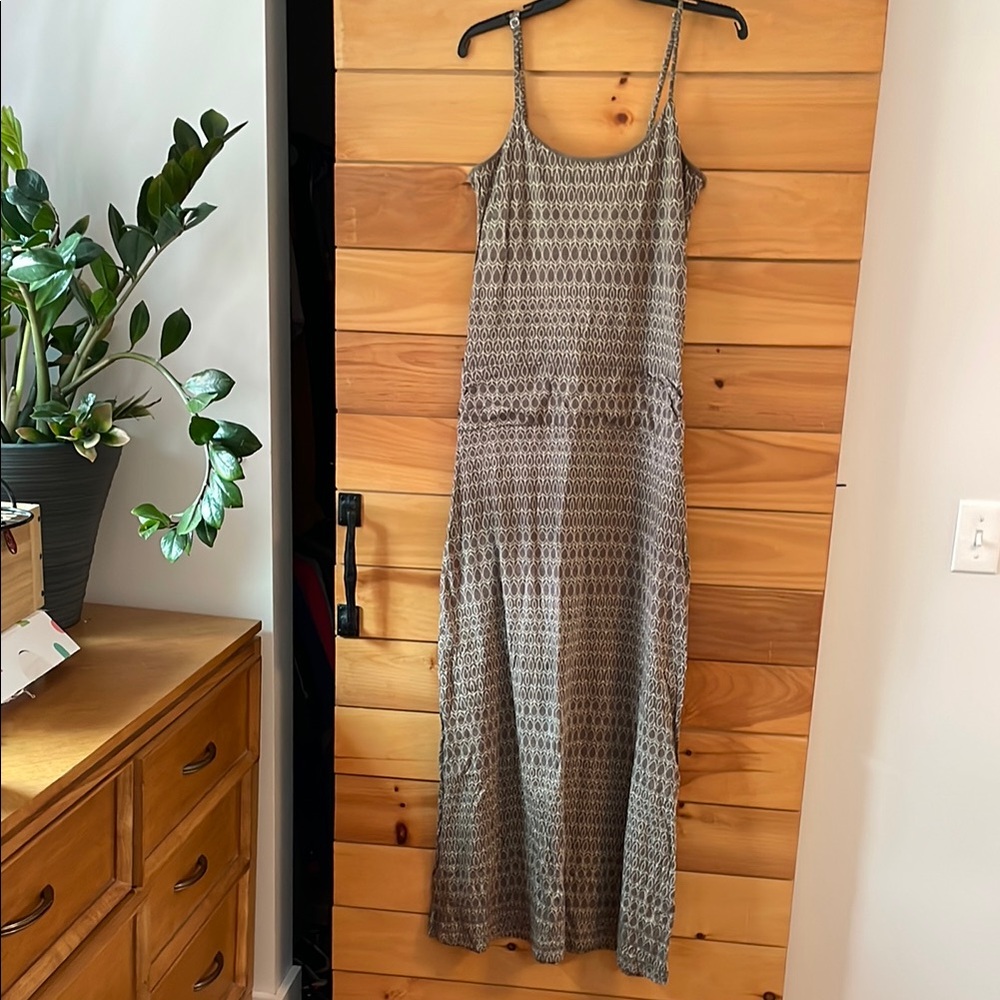 Toad&Co Brown and Cream Spaghetti Strap Sundress